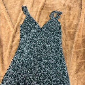 Storia Strapless Dress in Green Floral